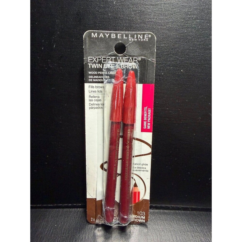 Maybelline Expert Wear Twin Brow & Eye Pencil 103 Medium Brown 2‑Pack
